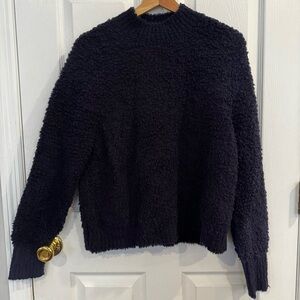 J.Crew Merino Wool Textured Knit Sweater Size Large Navy NWOT Classic Cozy